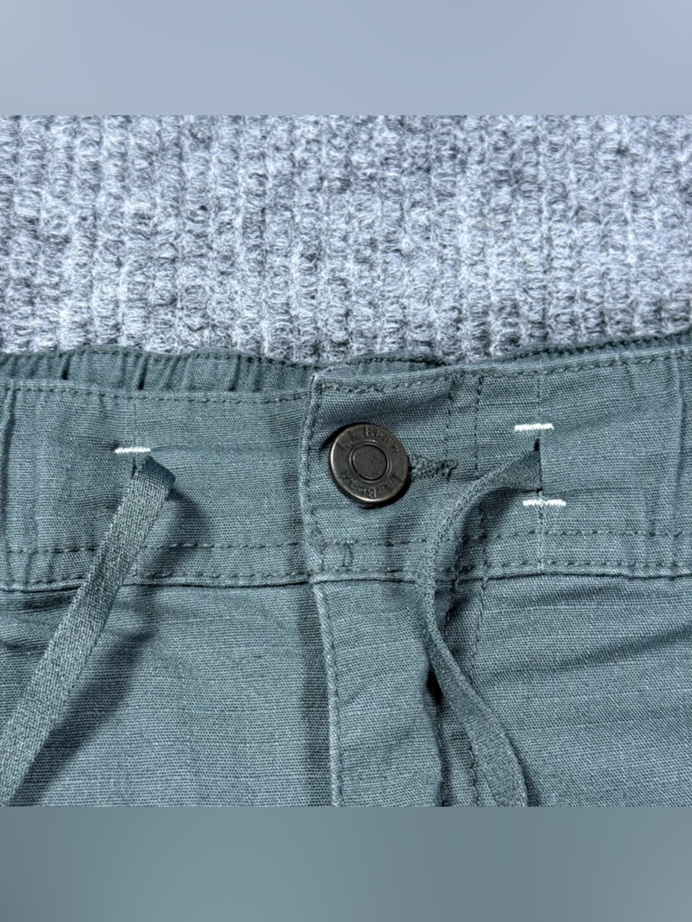 LL Bean Explorer Ripstop Pants Comfort Waist Tapered Leg Green Size XL 28” - Picture 3 of 10